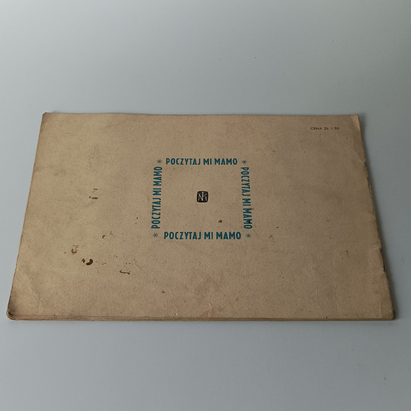 Książka „Pranie” H. Łochocka, Seria Poczytaj mi mamo – 1960 (Vintage) Tylna okładka książki z kultowym kwadratowym logo serii wydawniczej Poczytaj mi mamo.