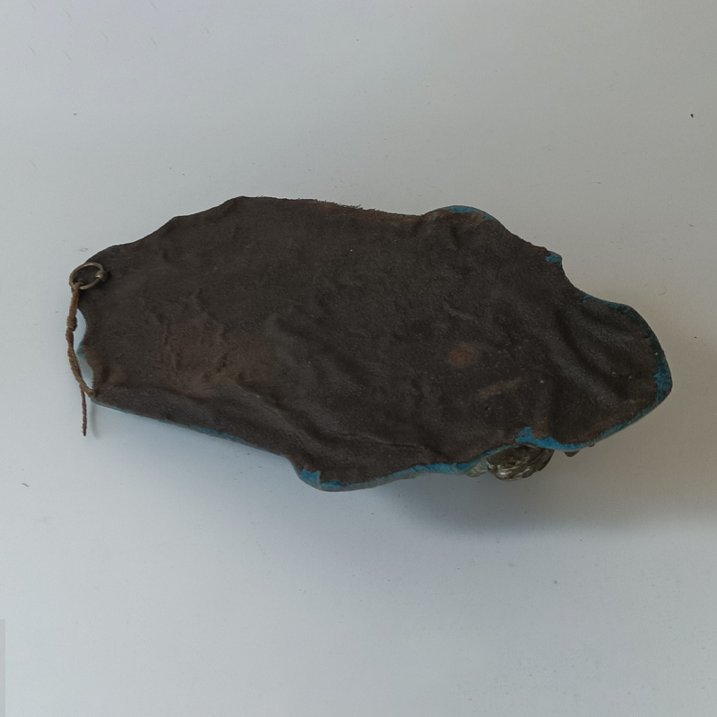 Zabytkowa Kropielnica Domowa (Bénitier) – Wizerunek Jezusa na Aksamicie (XIX/XX w.) zabytkowa kropielnica domowa (bénitier)